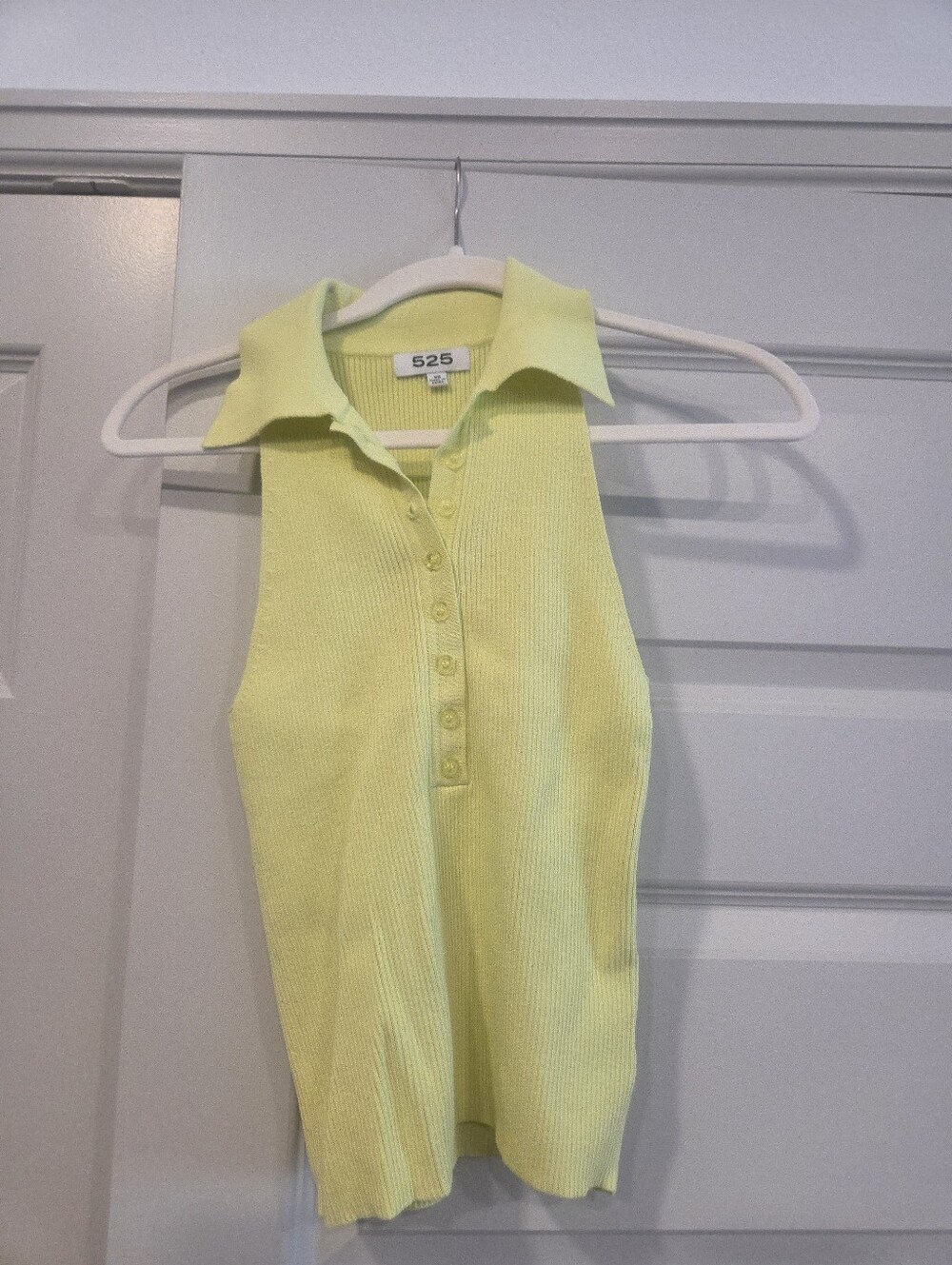 525 America Sleeveless Polo Tank in Lime
